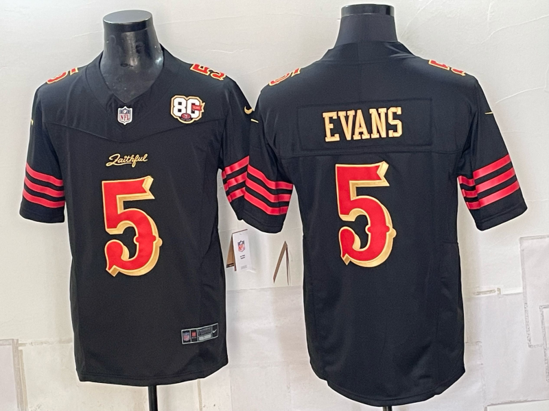 Men 2026 Nike San Francisco 49ers #5 Evans black NFL Jersey 093000